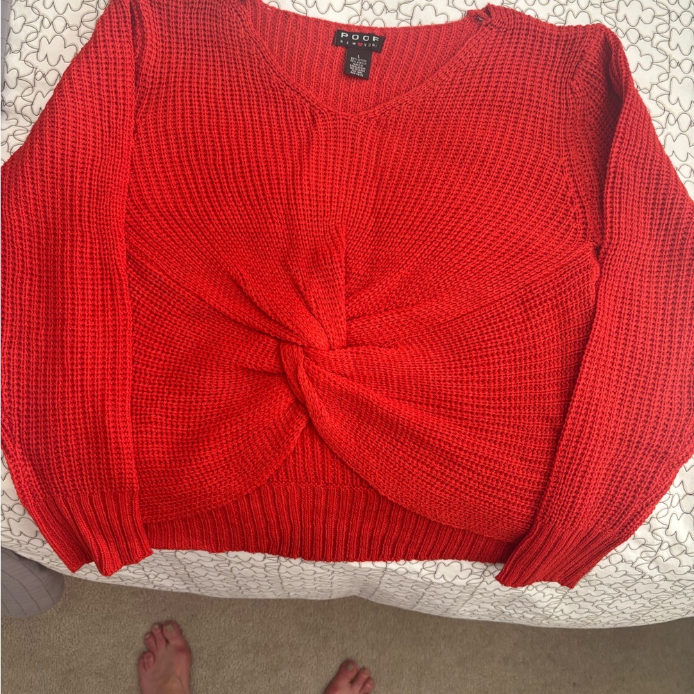 Poof! Red Twist-Front V-Neck Sweater, from Nordstrom Rack